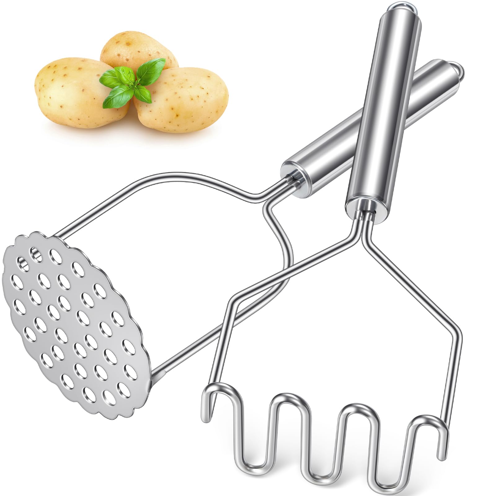 Sopito two-pack potato masher set in stainless steel for versatile mashing