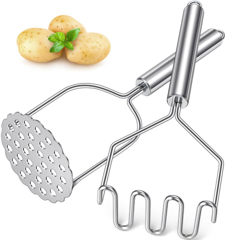 Sopito two-pack potato masher set in stainless steel for versatile mashing