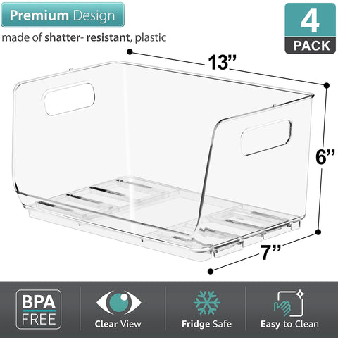 Sorbus clear pantry bin shows contents at a glance for quick restocking.