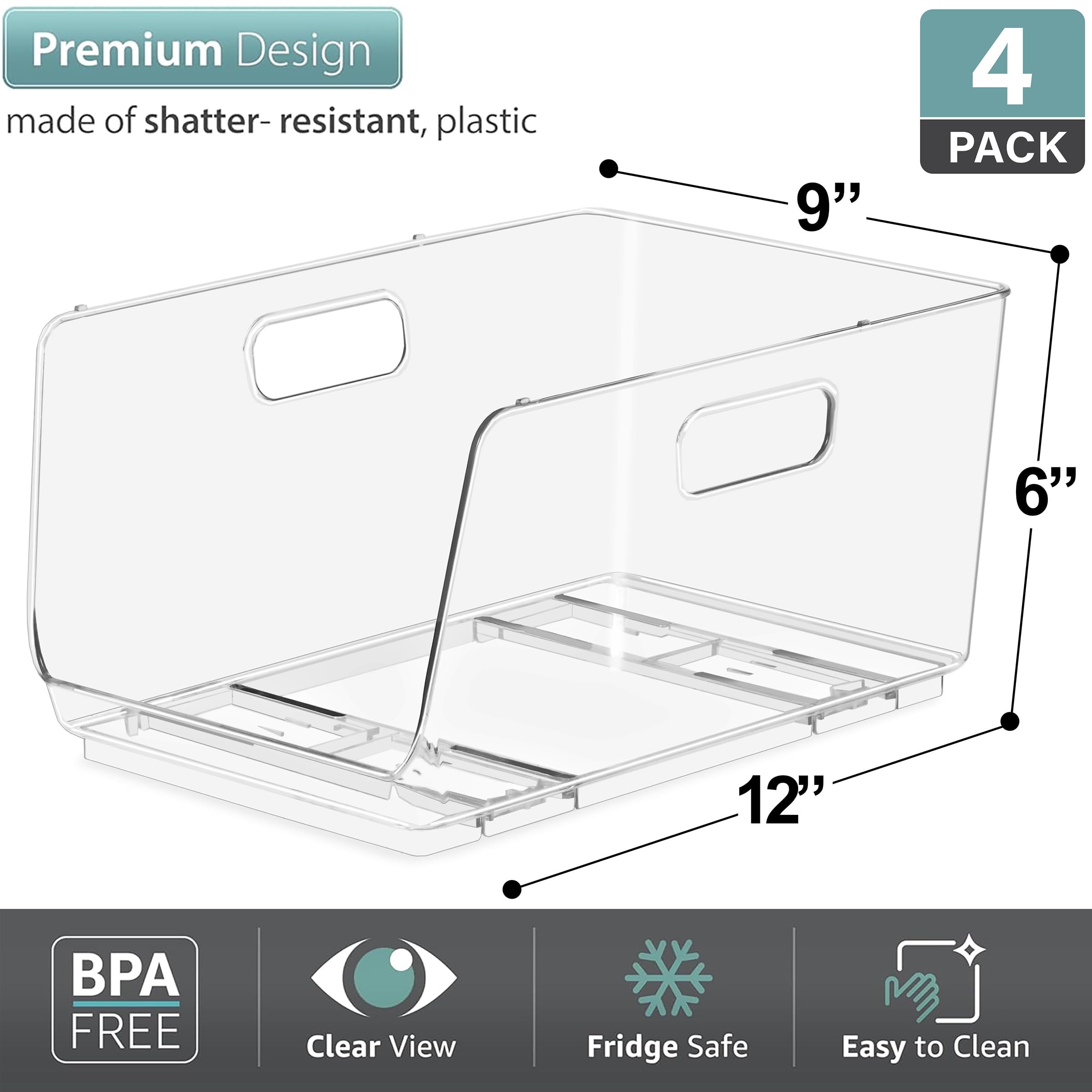 Sorbus clear pantry bin shows contents at a glance for organized storage