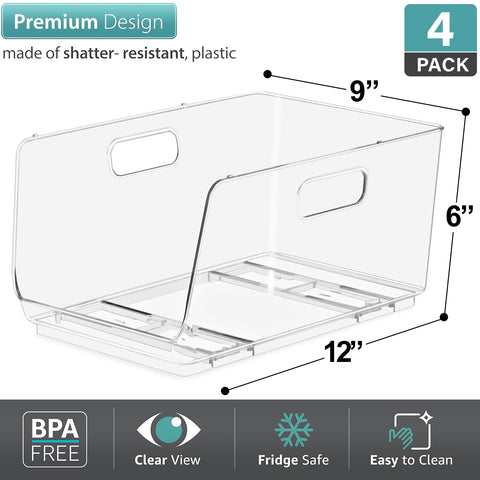 Sorbus clear pantry bin shows contents at a glance for organized storage