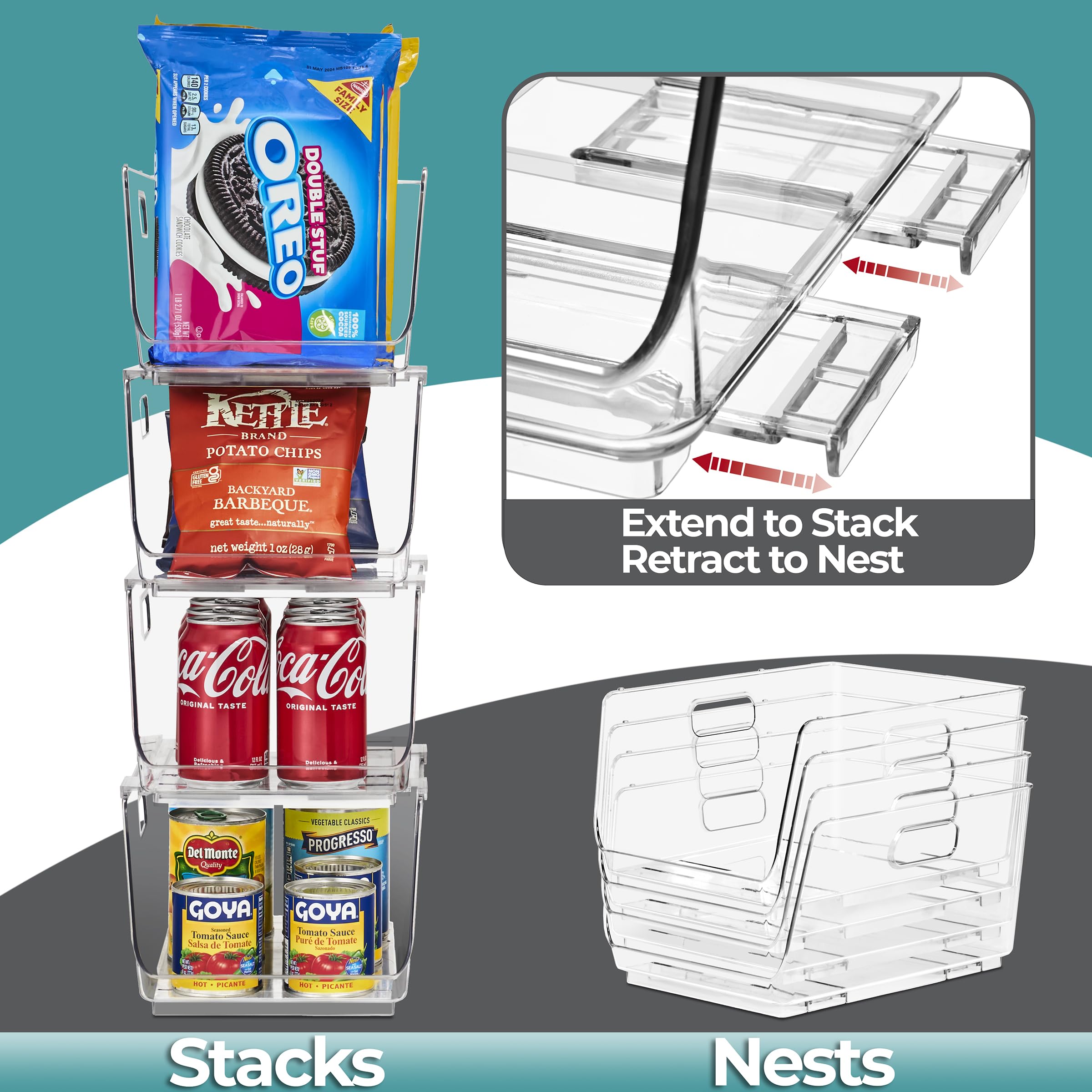 Sorbus easy-grip handle bin for simple lifting and stacking