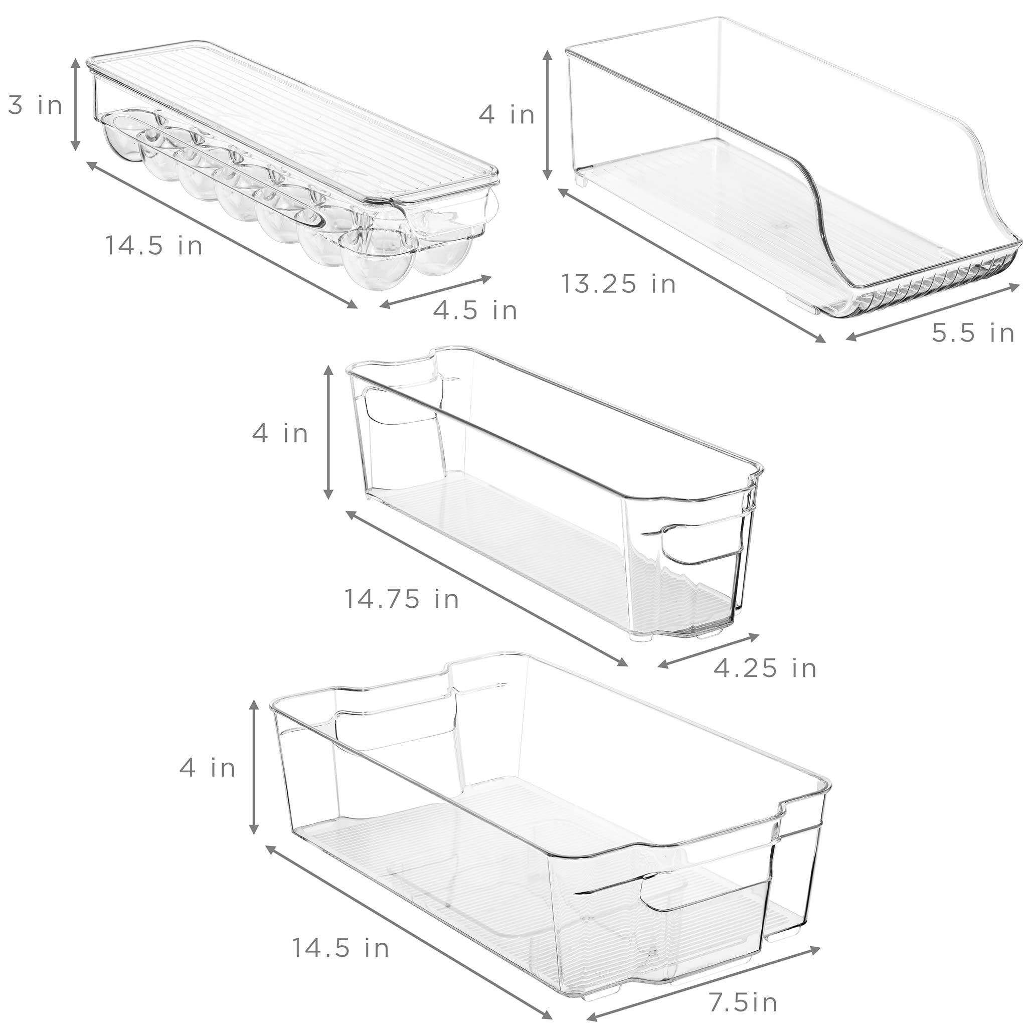 Sorbus durable BPA-free plastic offers long-lasting fridge organization.