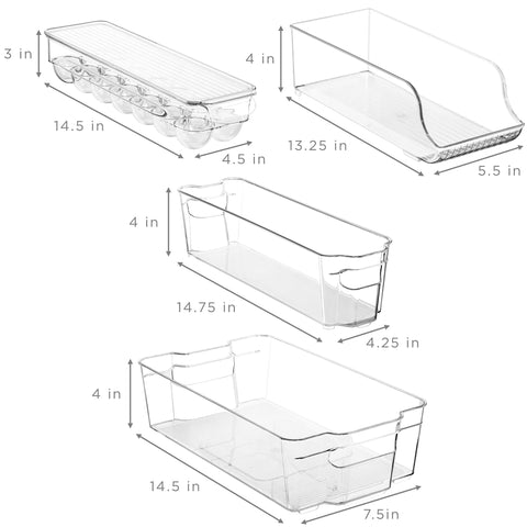 Sorbus durable BPA-free plastic offers long-lasting fridge organization.