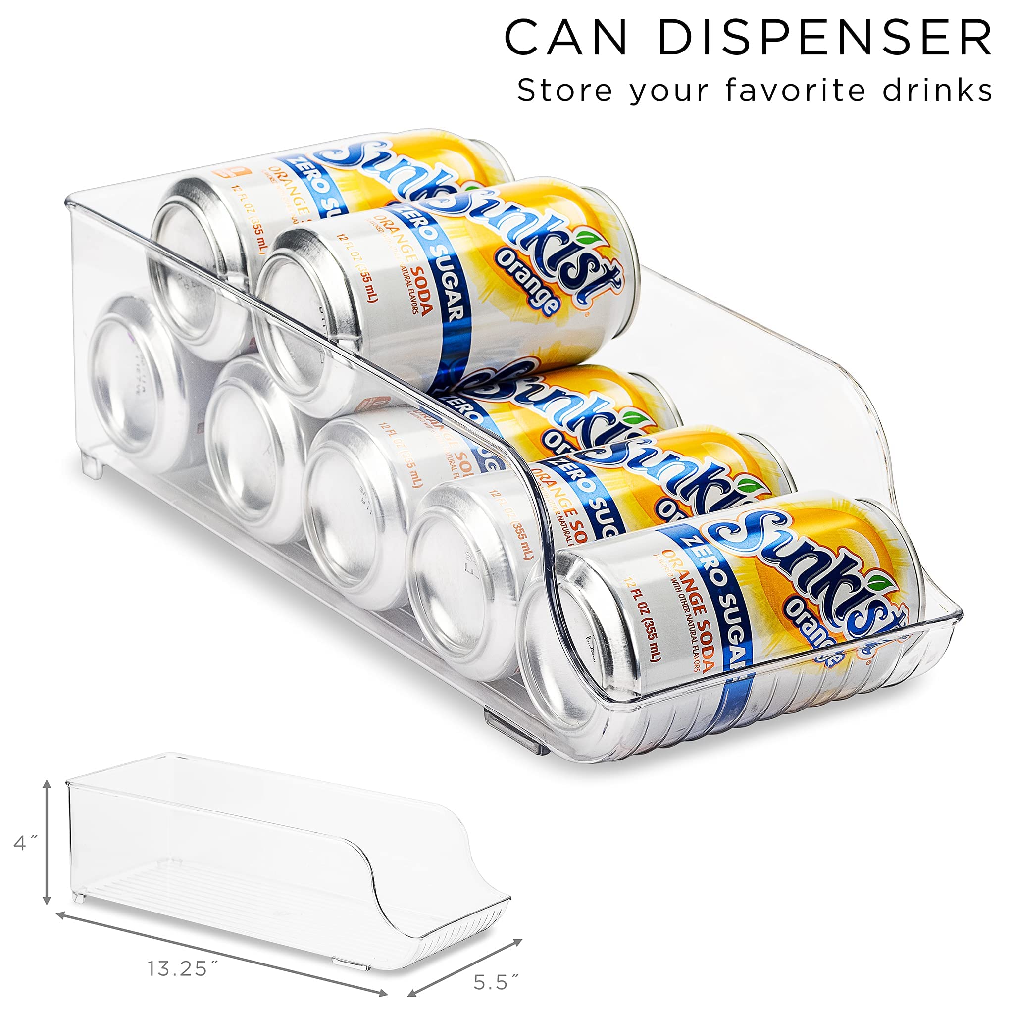 Sorbus soda can organizer holds 12 cans for a compact beverage station.