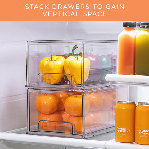 Sorbus fridge and pantry drawers simplify snack and produce organization.