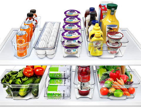 Sorbus fridge wide bin on a shelf for easy bulk storage and quick access.