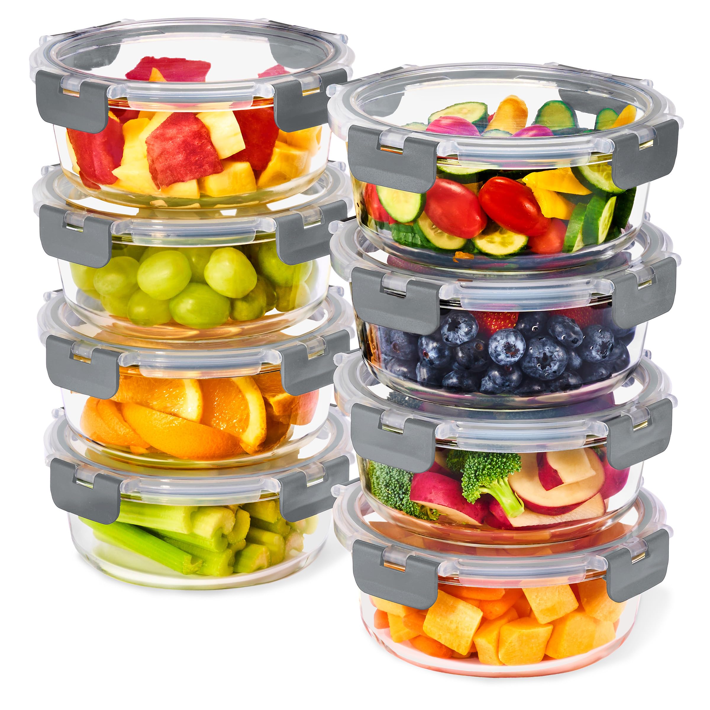 Sorbus glass meal prep container 32oz with airtight lid keeps meals fresh.
