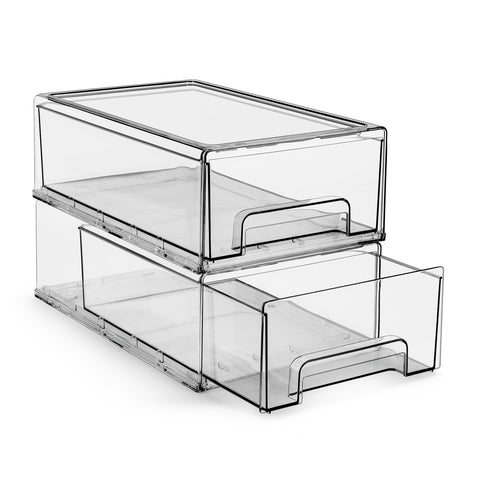 Sorbus clear stackable drawers for organized fridge and pantry