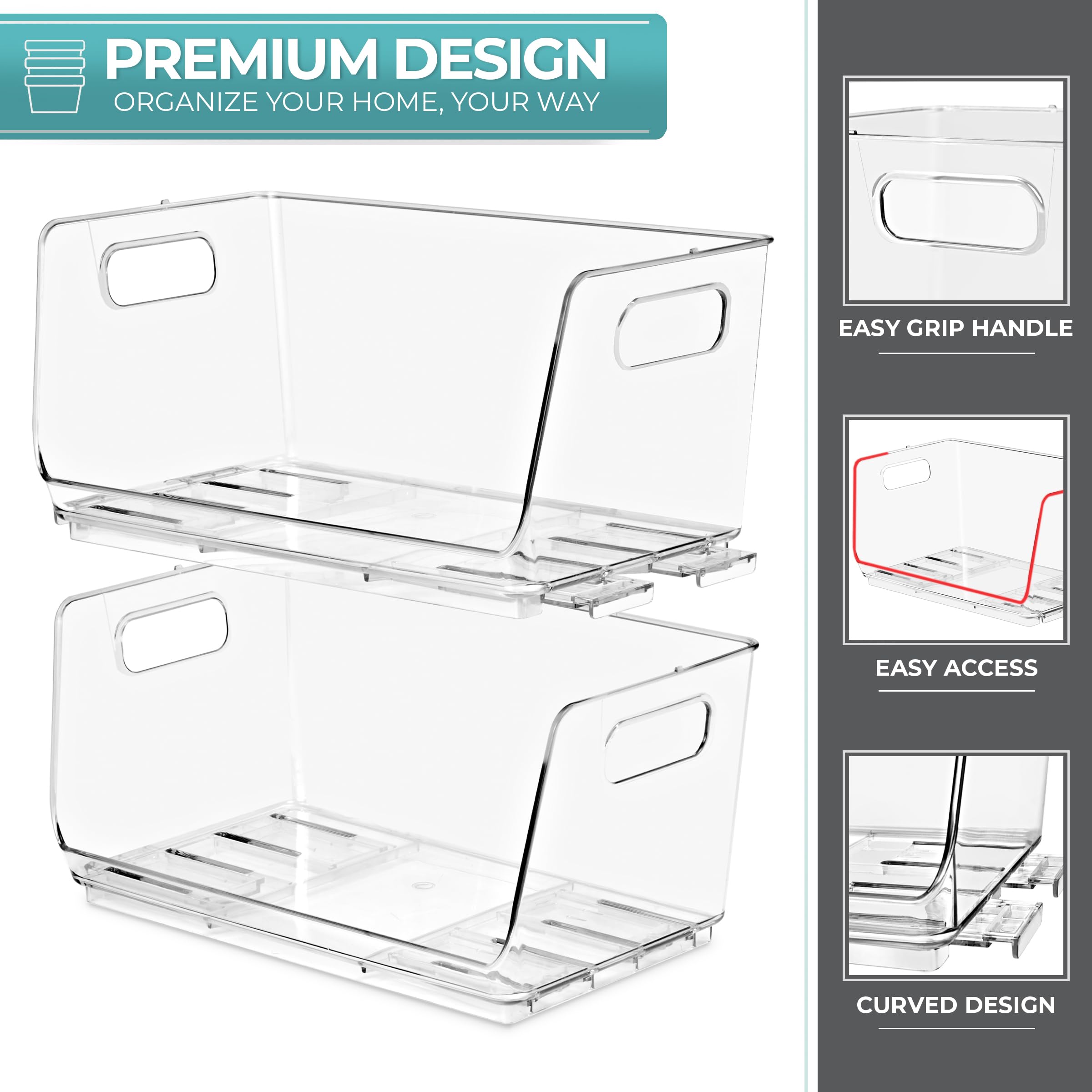 Sorbus nested stackable bins maximize space when shelves are tight.