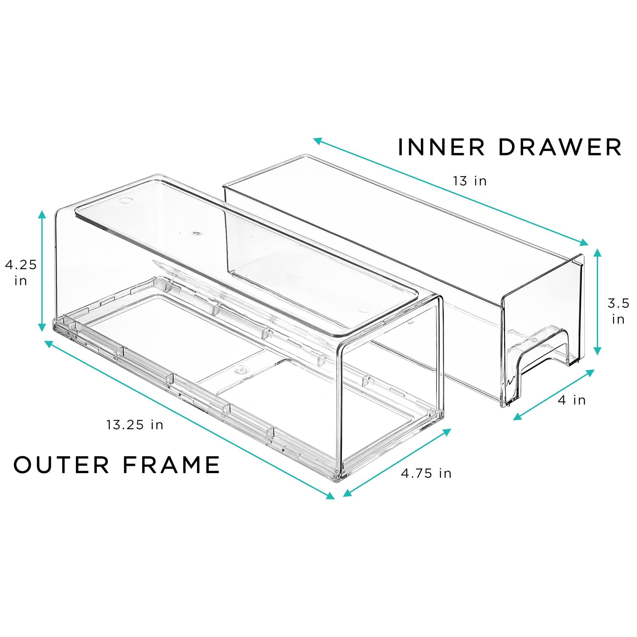 Sorbus clear acrylic material highlights contents and easy cleaning