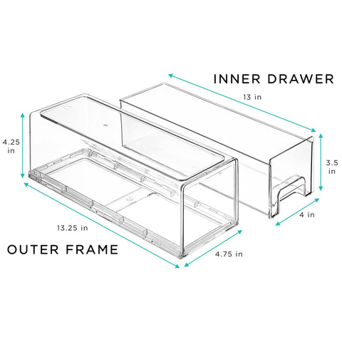 Sorbus clear acrylic material highlights contents and easy cleaning