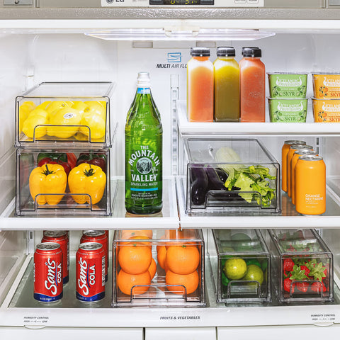 Sorbus 2-pack stackable design for fridge and cabinet organization