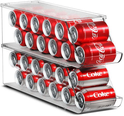 Sorbus soda can organizer front view holds 12 cans for easy access.
