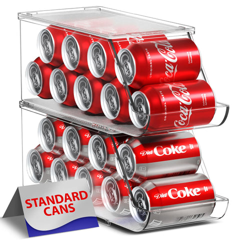 Sorbus soda can organizer front view for easy fridge access