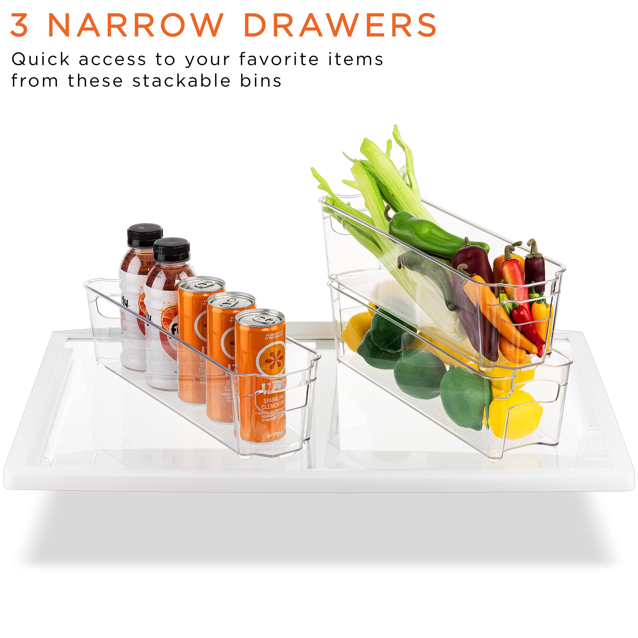 Sorbus stackable clear design makes contents visible at a glance.