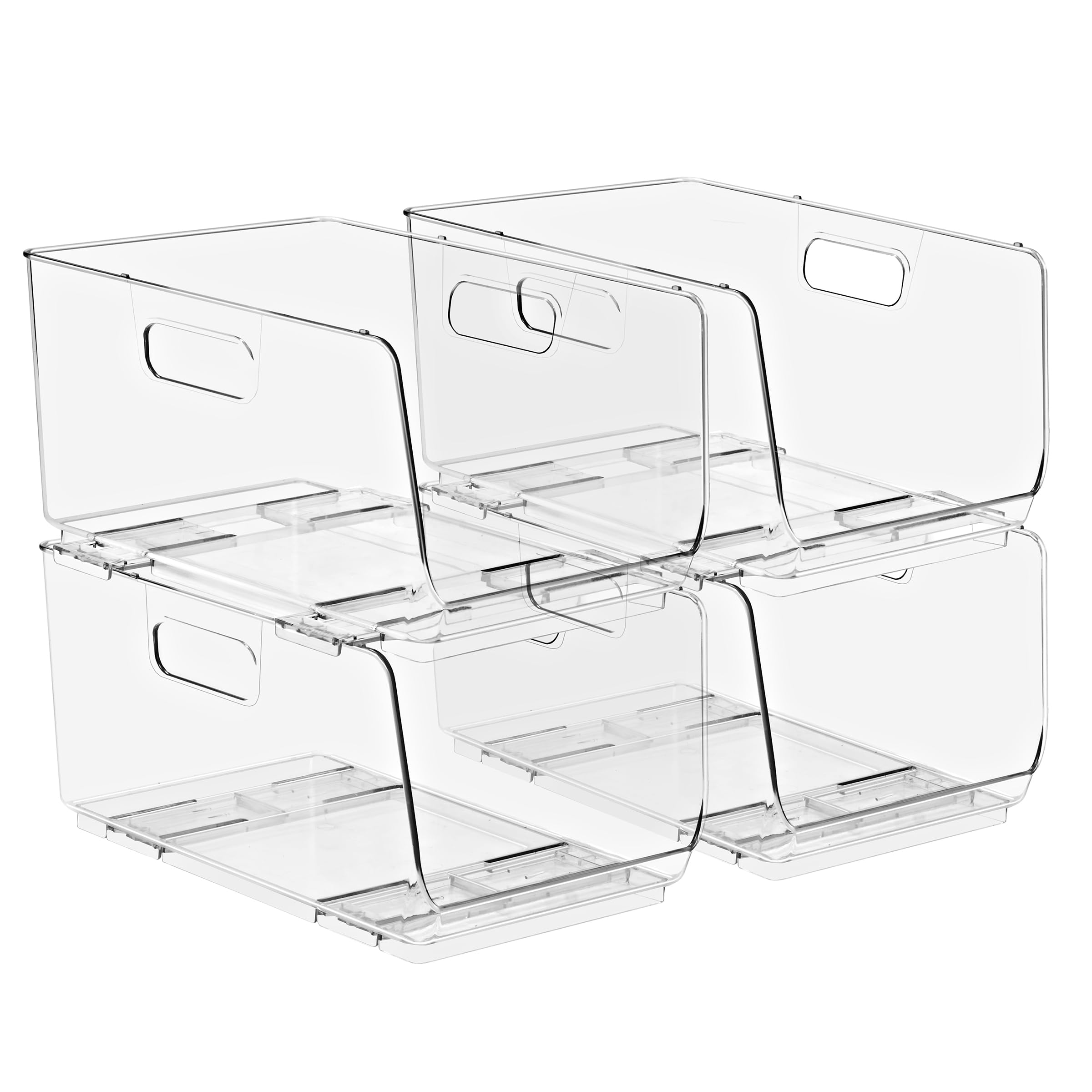 Sorbus open-front bin in clear acrylic for easy fridge access