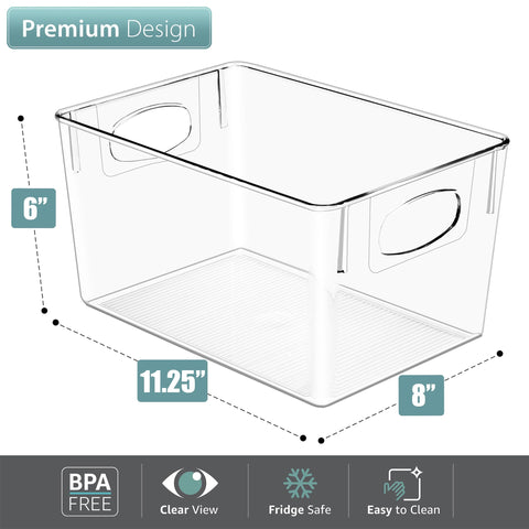 Sorbus transparent organizer bin in pantry for quick access.