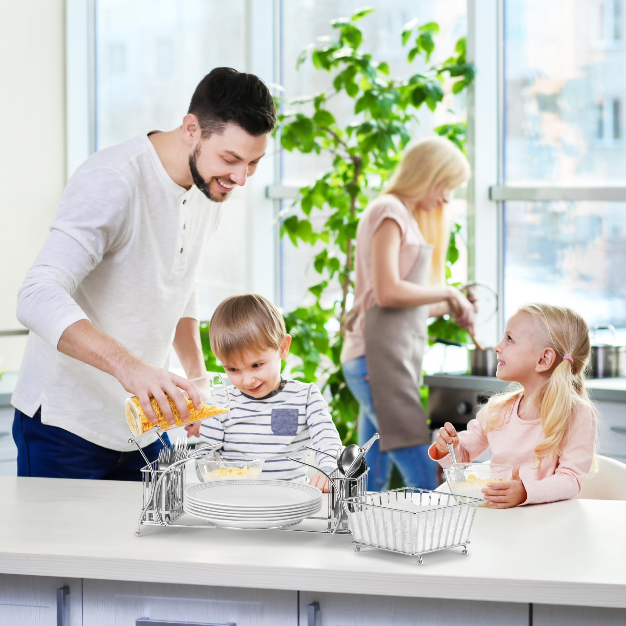 Sorbus plate holder provides easy plate access at buffet and parties.