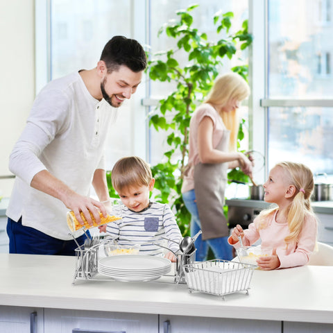 Sorbus plate holder provides easy plate access at buffet and parties.