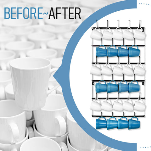 Sorbus wall-mounted coffee station saves counter space.