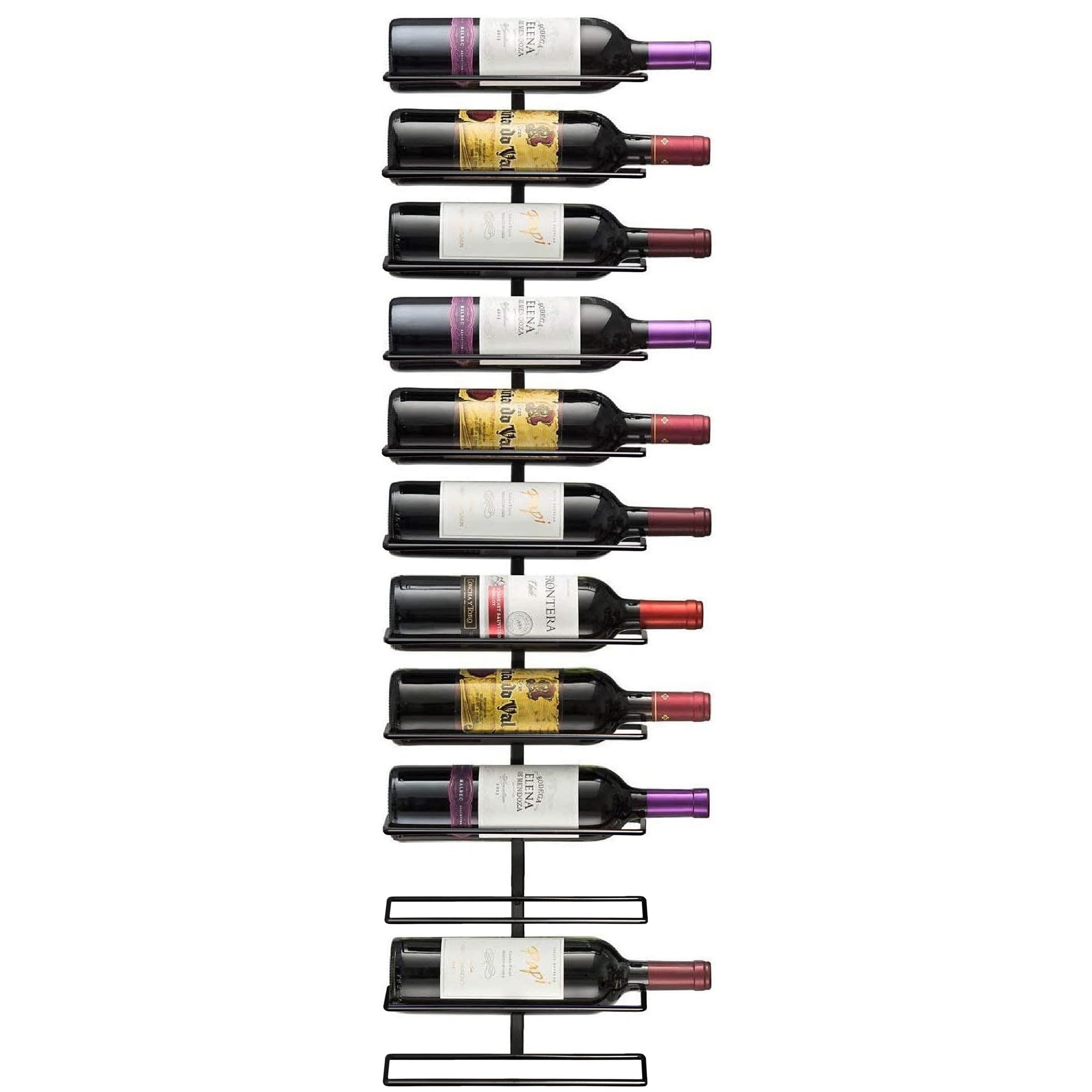 Sorbus wall mount wine rack front view shows space-saving design for organized bottles.