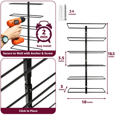 Sorbus installation hardware included for quick, tool-free mounting on any kitchen or dining wall.