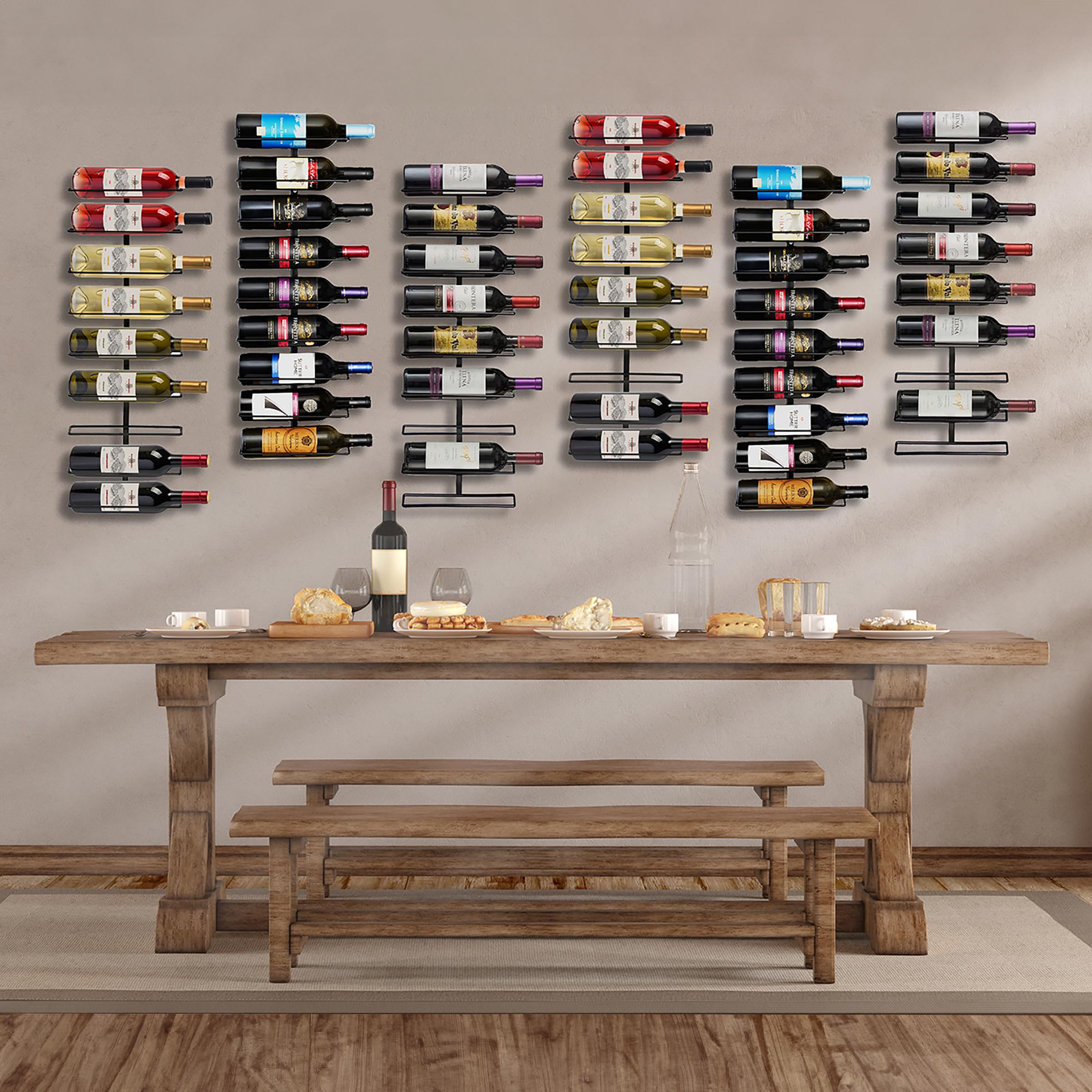 Sorbus wall mounted wine rack on wall enhancing kitchen decor and storage