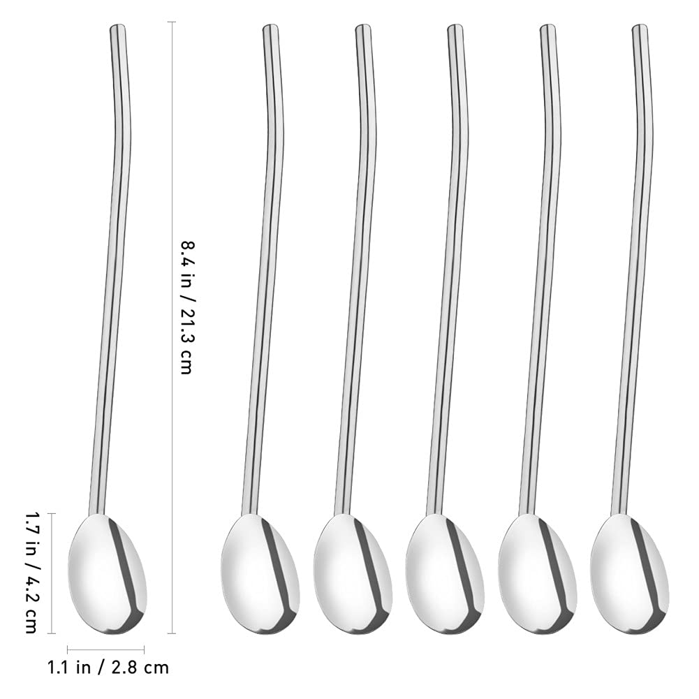 Sorfia 8.4-inch long straw spoons for tall drinkware