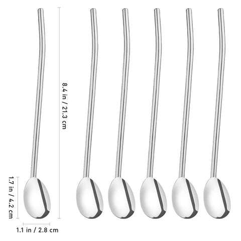 Sorfia 8.4-inch long straw spoons for tall drinkware