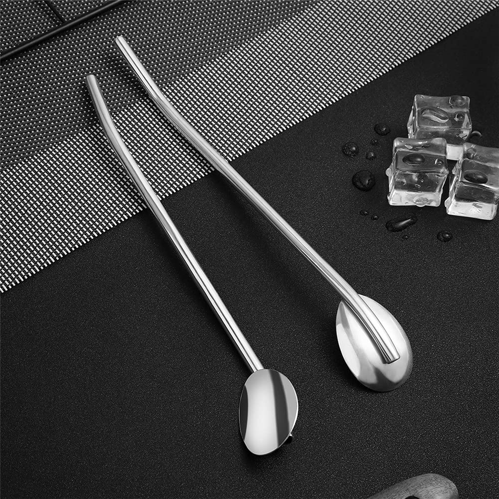 Sorfia stainless steel straw spoons durable, rust-resistant daily use