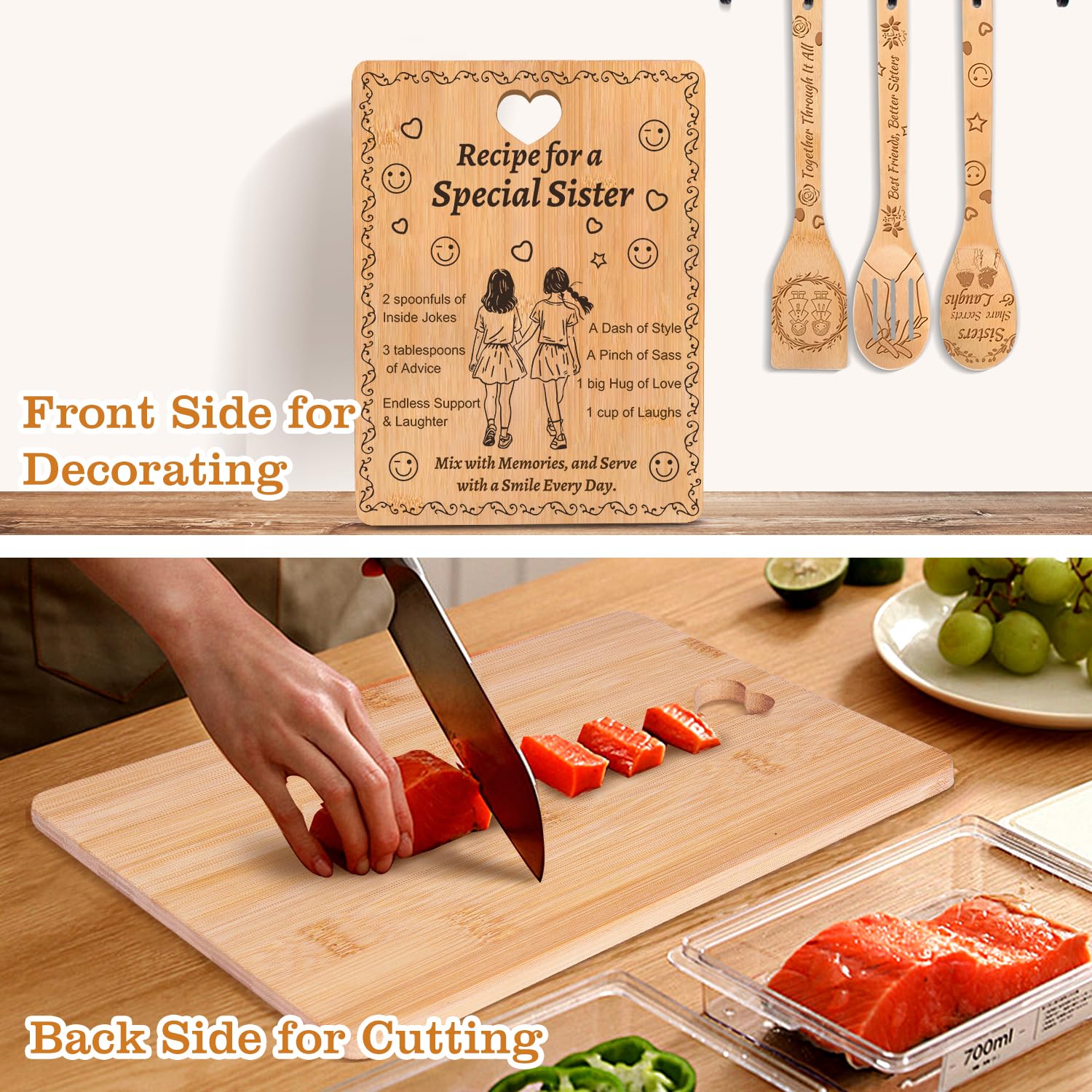 Sornivra heart-shaped hanger turns the cutting board into decorative wall art.