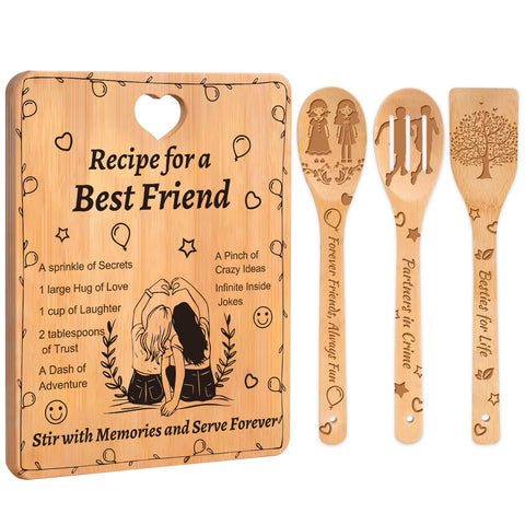 Sornivra Recipe for a Best Friend bamboo cutting board on display, perfect for gifting and daily prep.