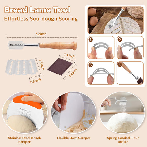 SORON kitchen tools including bench scraper for clean dough handling.
