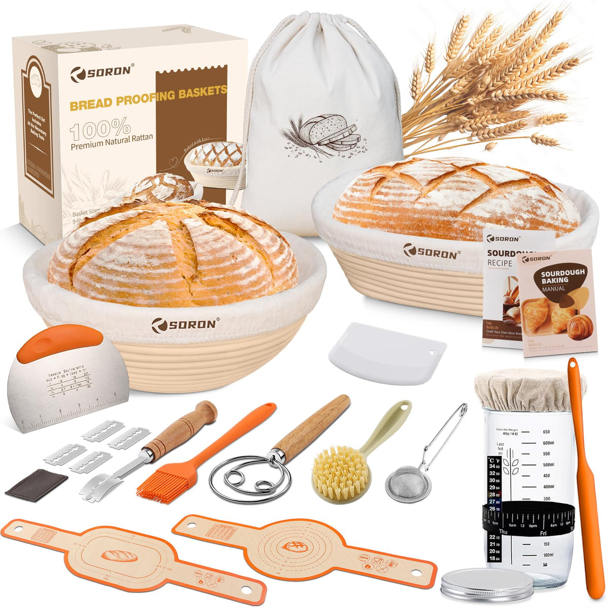 SORON sourdough starter kit packaging, ready for gifting and quick setup.