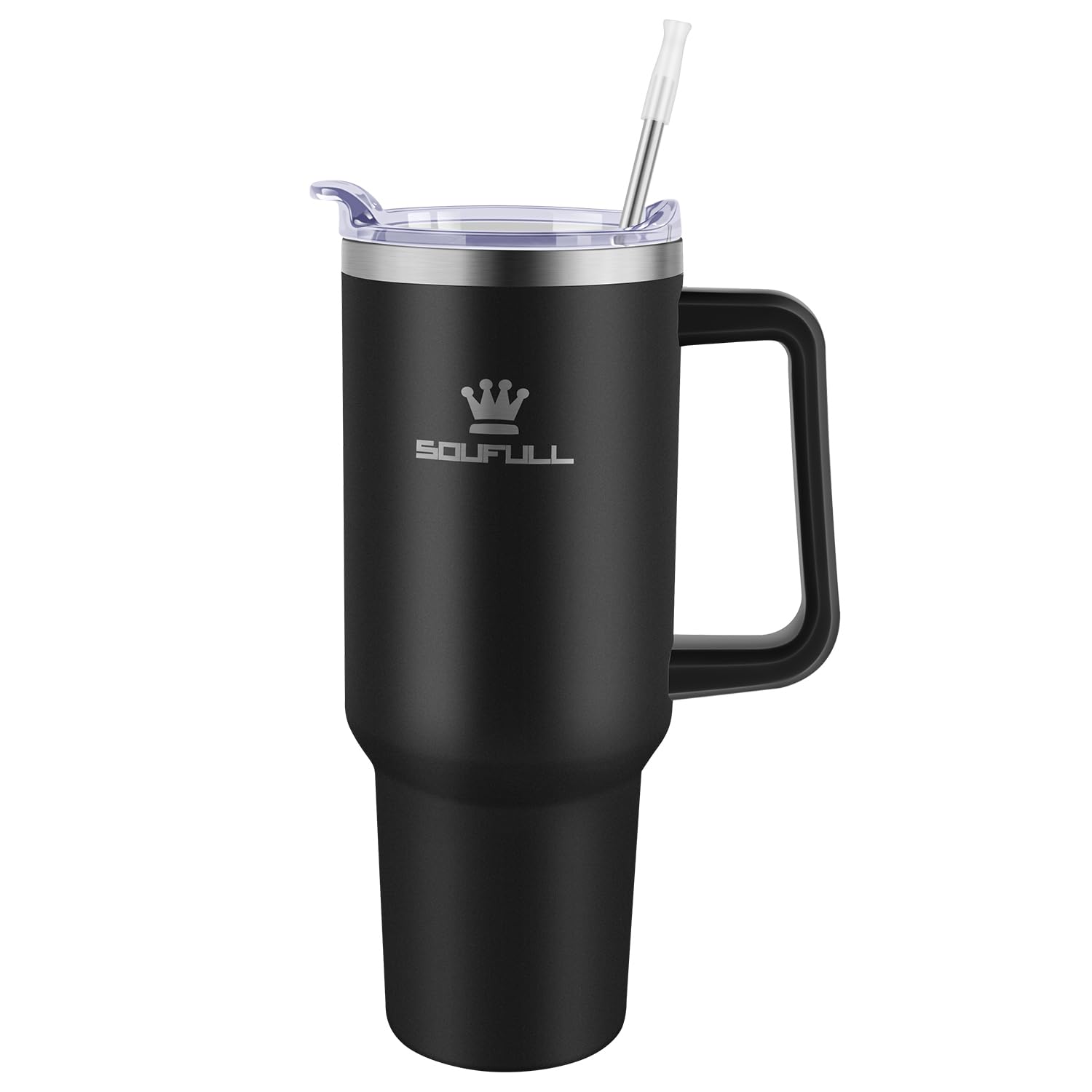 Soufull 40oz tumbler with double-wall insulation keeps drinks cold or hot all day.