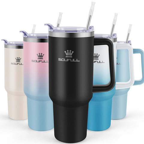 Soufull 40oz tumbler with leak-proof lid for travel and daily use.