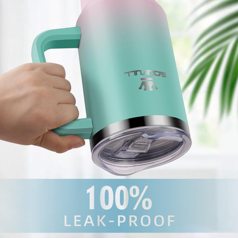 Soufull double-wall insulation keeps drinks cold or hot for hours.