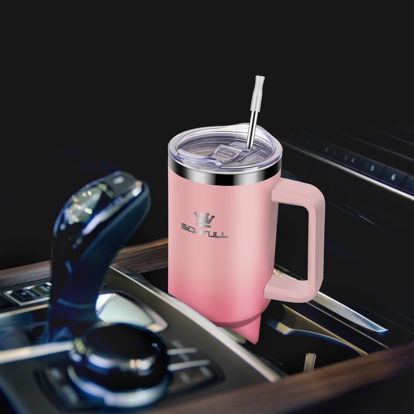 Soufull silicone sleeve and handle provide a comfortable grip