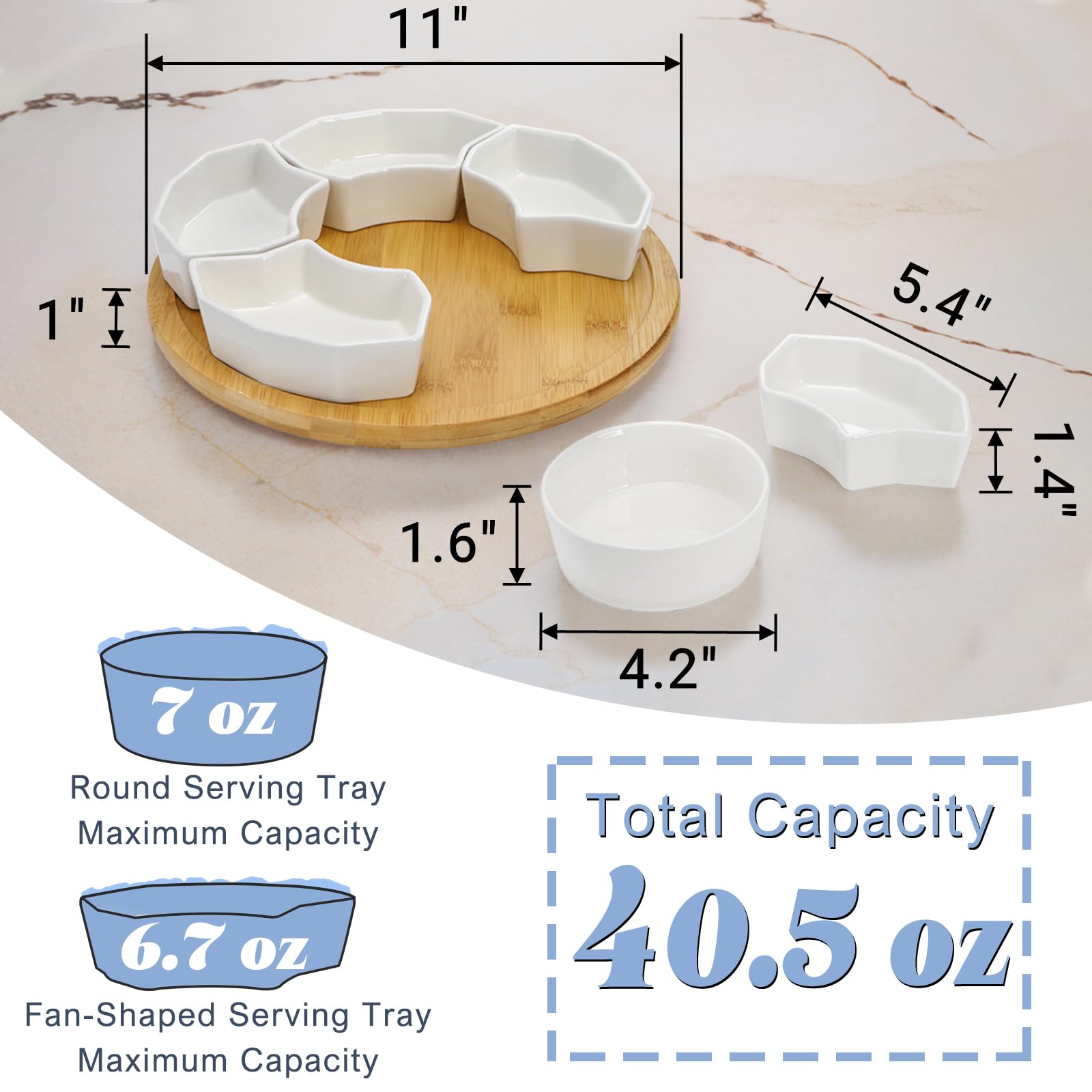 SOUJOY rotating 360° tray offers easy access to all dishes.