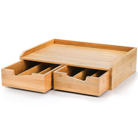 SOUJOY multi-use stand holds appliances like toaster and rice cooker.