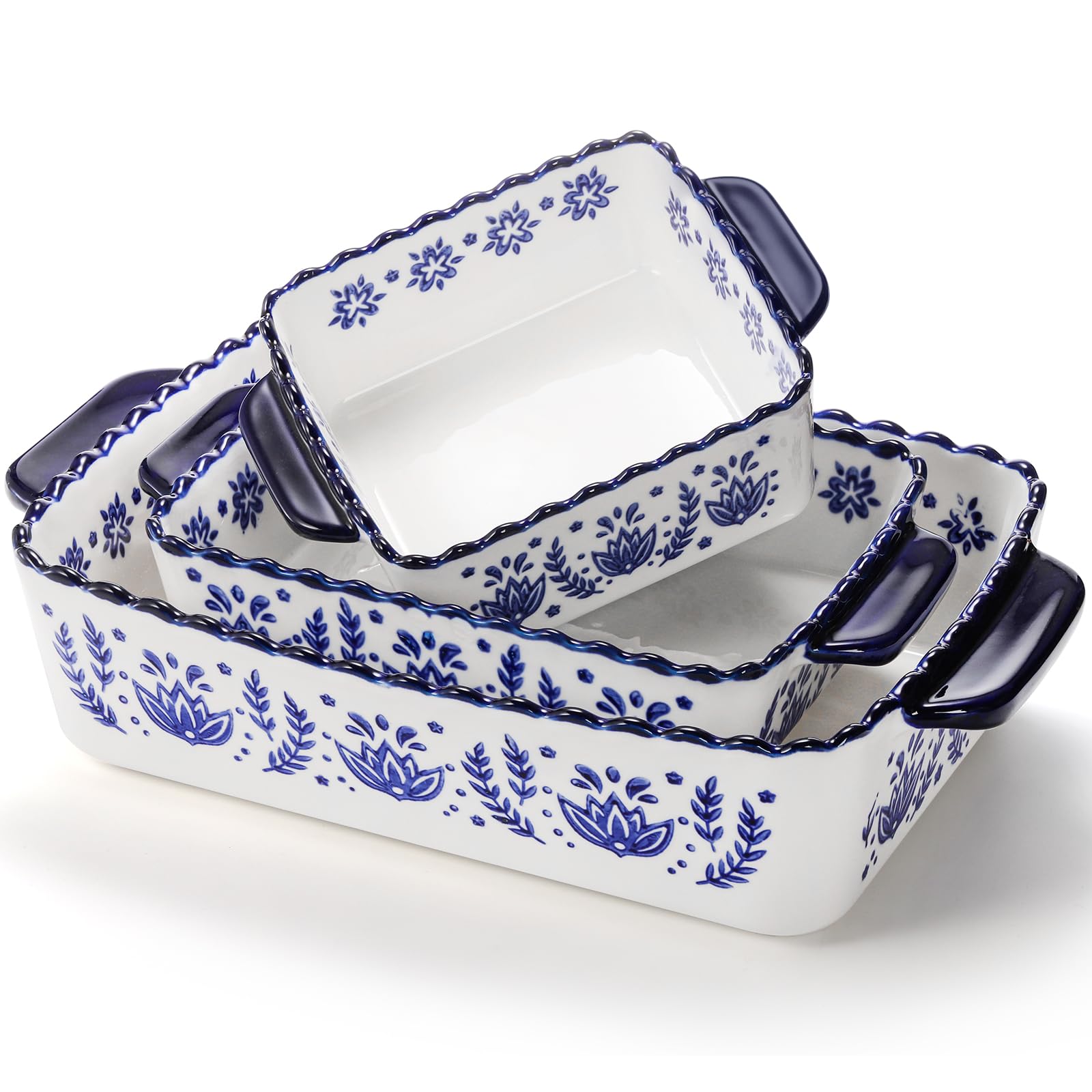 SOUJOY porcelain bakeware large rectangular pan for casseroles and ovens.