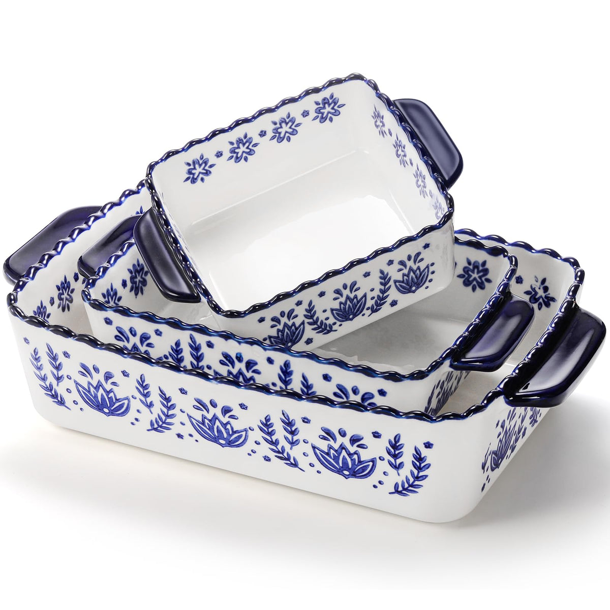 SOUJOY porcelain bakeware large rectangular pan for casseroles and ovens.