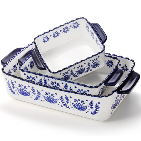 SOUJOY porcelain bakeware large rectangular pan for casseroles and ovens.