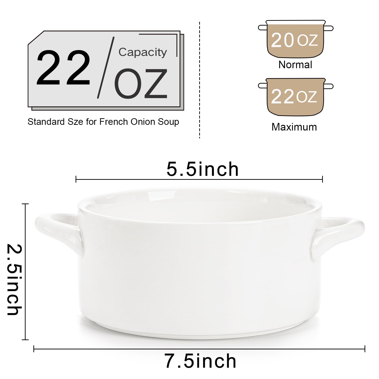 SOUJOY porcelain soup bowls with handles ideal for hot meals and safe microwave use.