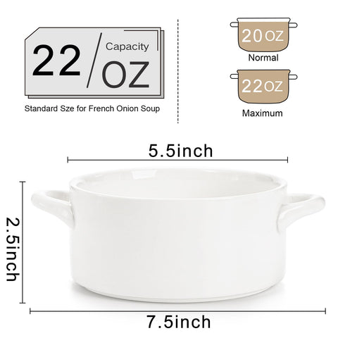 SOUJOY porcelain soup bowls with handles ideal for hot meals and safe microwave use.