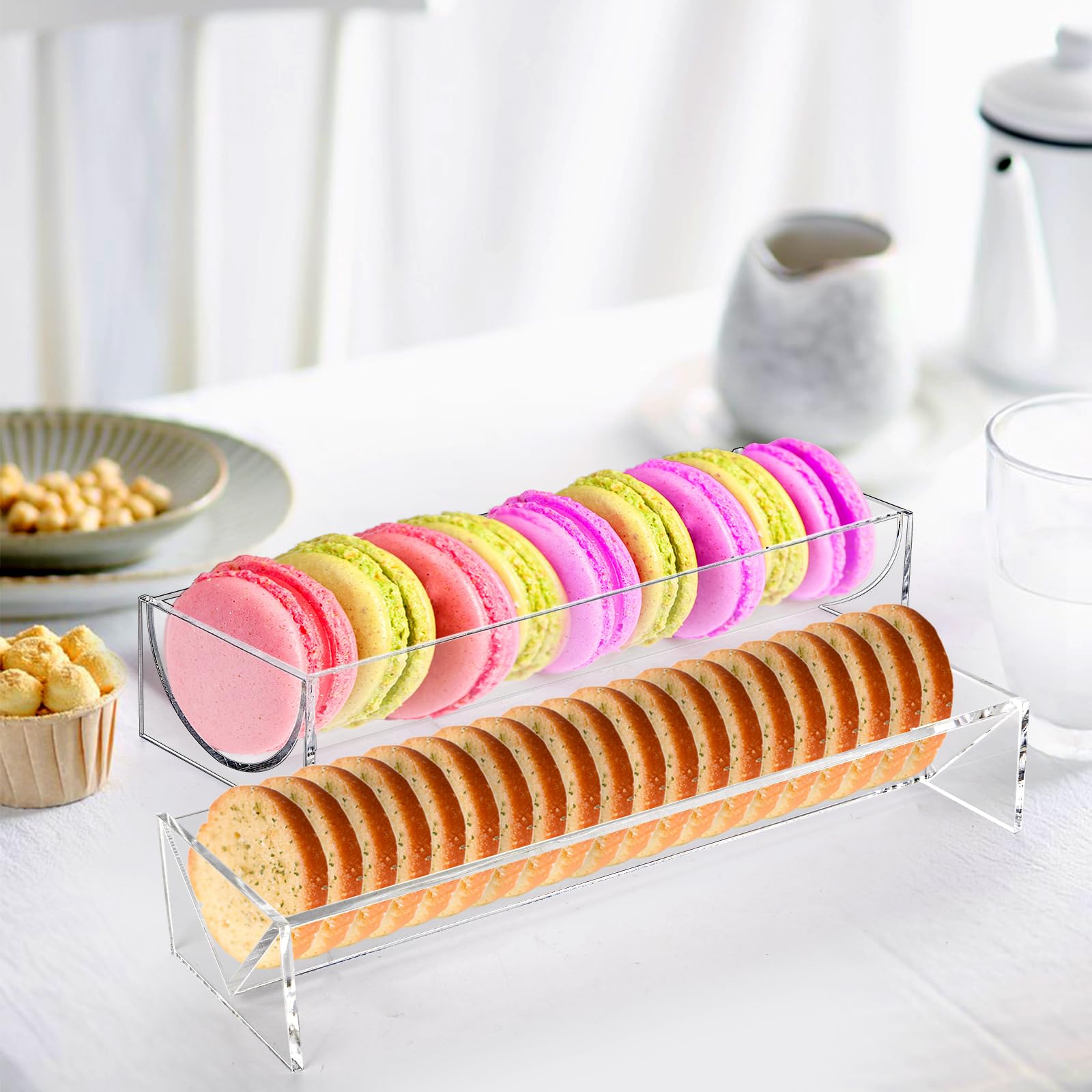 SOUJOY serving stand with straight walls emphasizes crisp food presentation for events.