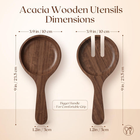 SoulThink acacia wood grain details add warmth to serving presentation.