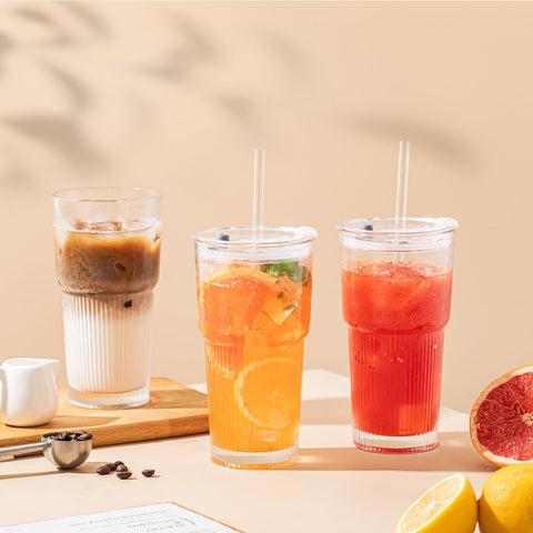 SoulTimes glass straws reusable for smoothie and juice sipping.