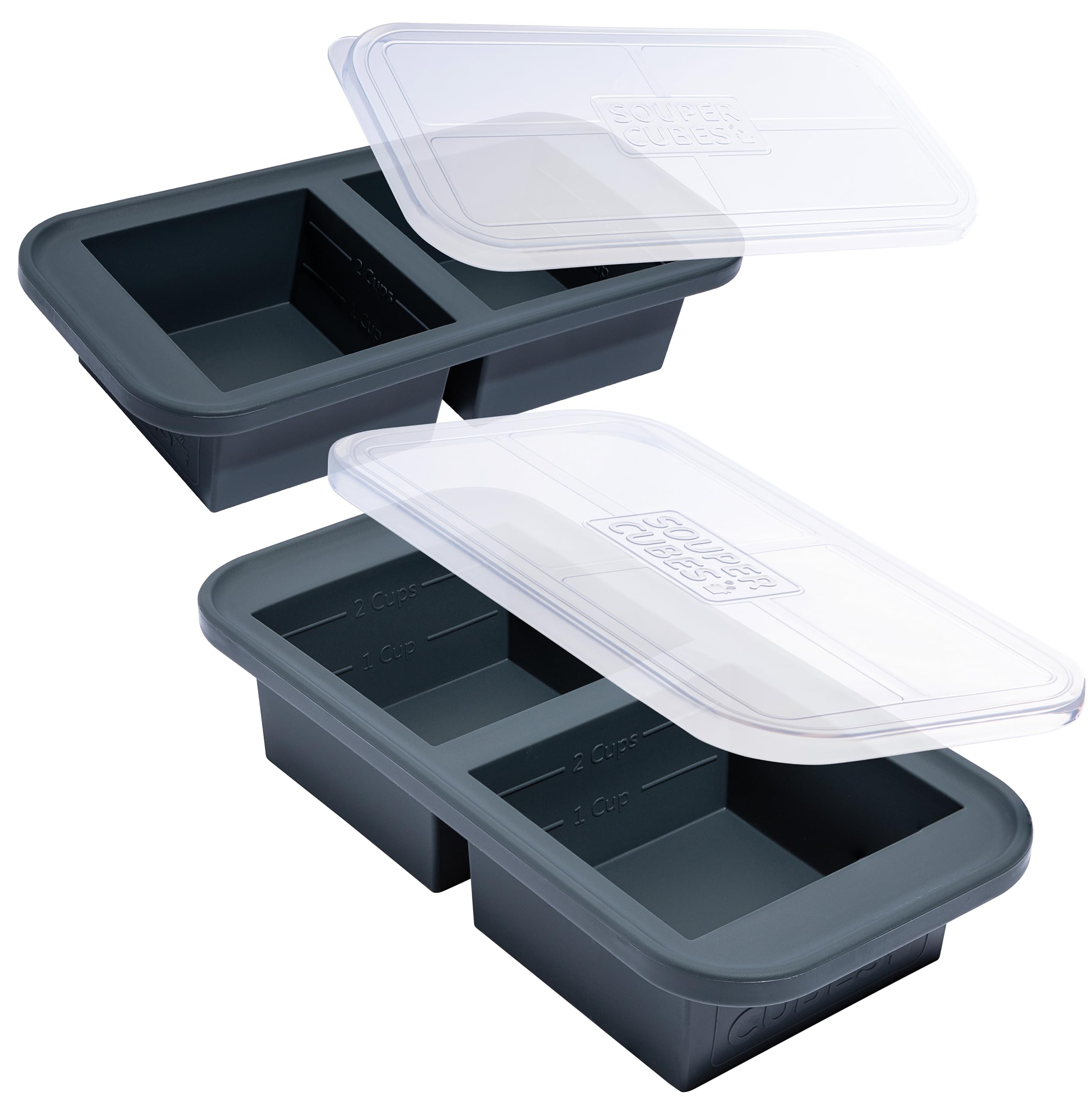 Souper Cubes 2 cup silicone freezer mold top view for portioned soups.
